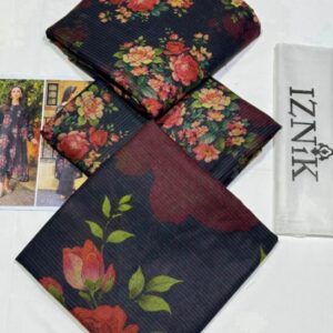 Iznik 3PC Dhanak Digital Printed Bana Dora Style-05