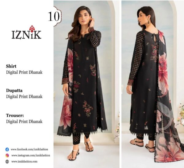 Iznik 3PC Dhanak Digital Printed Bana Dora Style-05