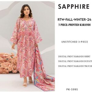 Sapphire 3Piece Printed Karandi Suit