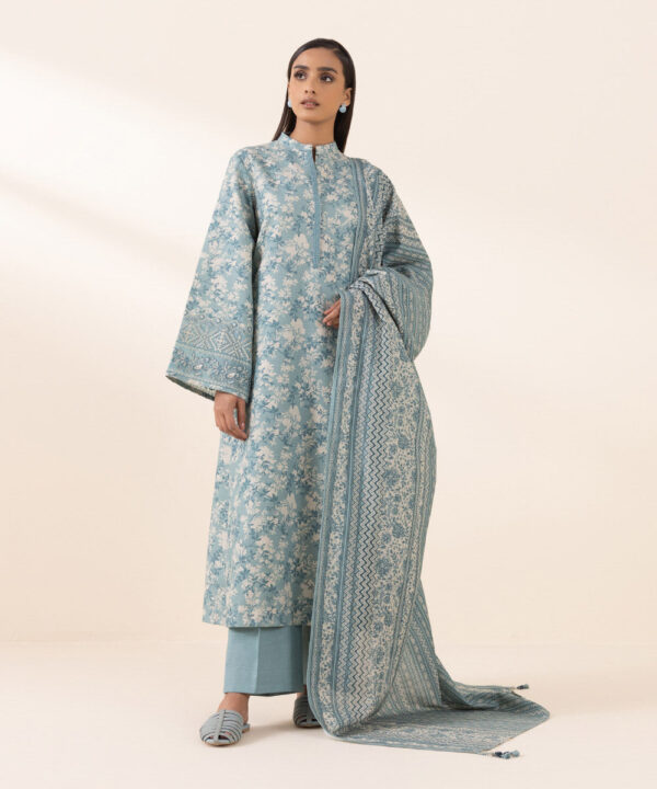 Sapphire 3Piece Printed Karandi Suit