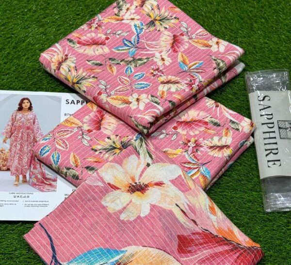 Sapphire 3Piece Printed Karandi Suit