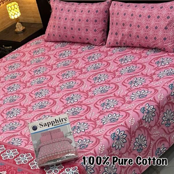Sapphire 3 Piece Pure Branded Cotton Bedsheet Set