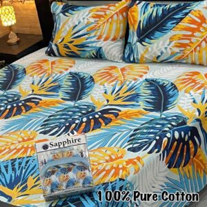 Sapphire 3 Piece Pure Branded Cotton Bedsheet Set-02